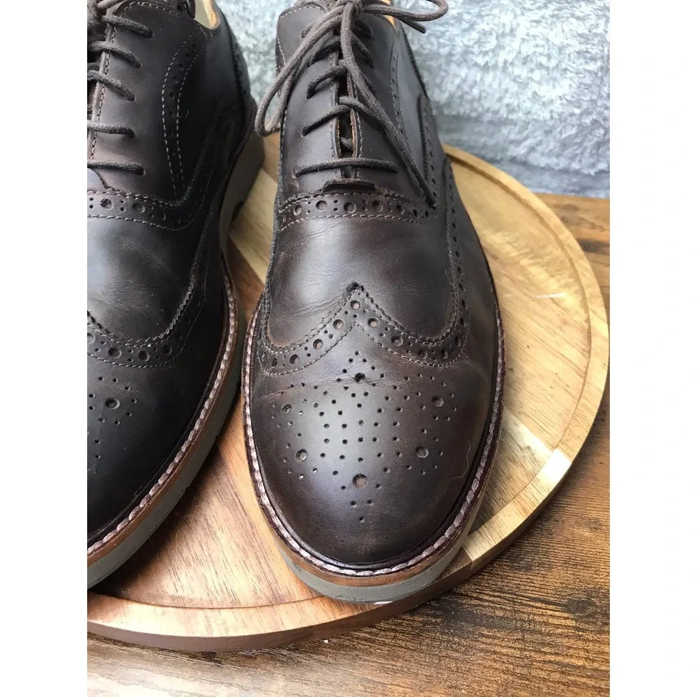 Cole Haan Harmon Grand Cap Toe Oxford Men 13 M Brown Leather Brogue Dress Shoes